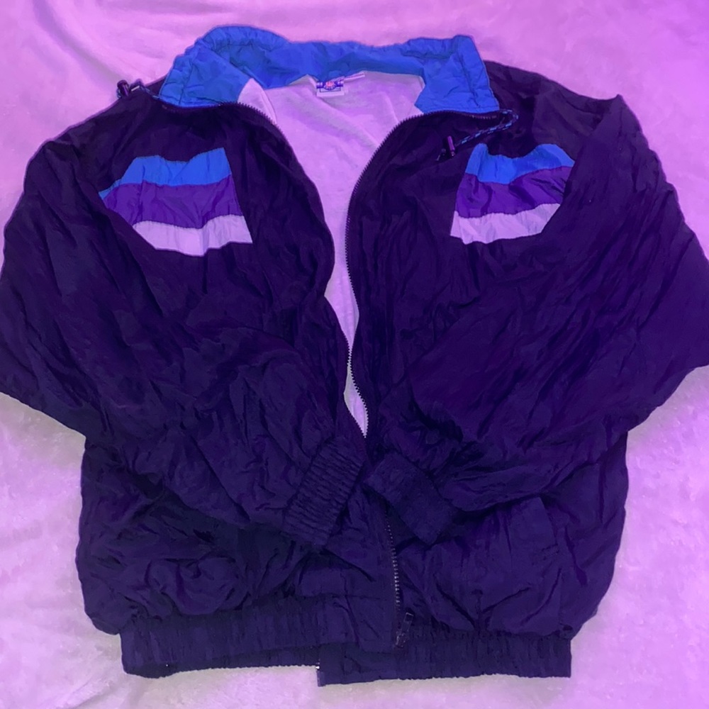 vintage 90s windbreaker dark blue